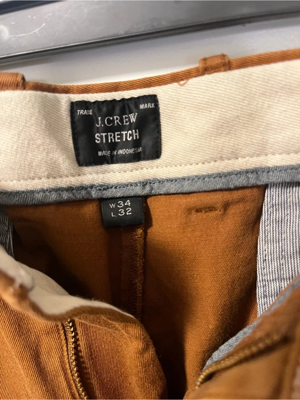 J.Crew Stretch Men's Pants in Rust 34x32 casual weekend boat bbq etc